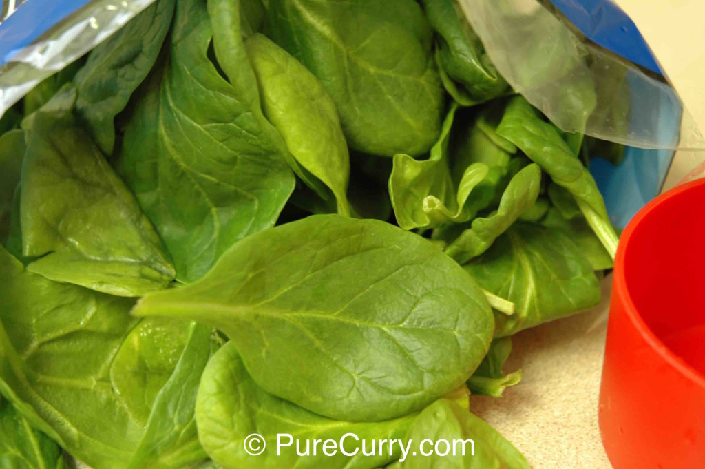 Raw Spinach in a bag