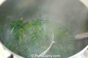 Blanching Spinach