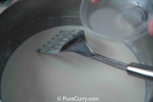 Curdling thickened milk