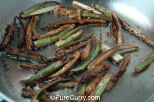 Okra in Frying Pan