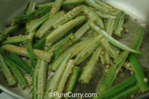 Okra in Frying Pan