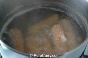 Gram flour dumplings, Besan ke Gatte, Besan ke dakre