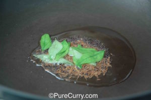 Cumin Seeds, Mustard Seeds, Curry Leaves