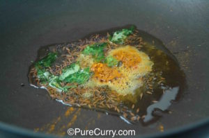 Cumin Seeds, Mustard Seeds, Curry Leaves, Turmeric Powder