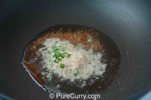 Oil, Green Chillies, Ginger-Garlic paste, Cumin Seeds