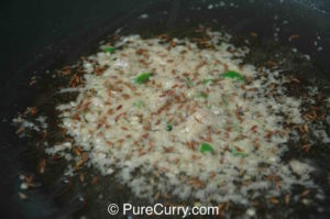 Oil, Green Chillies, Ginger-Garlic paste, Cumin Seeds