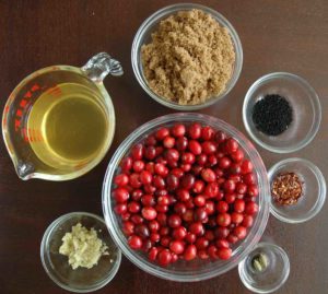 cranberries, green cardamoms, nigella seeds, apple cider vinegar, grated ginger, red pepper flakes