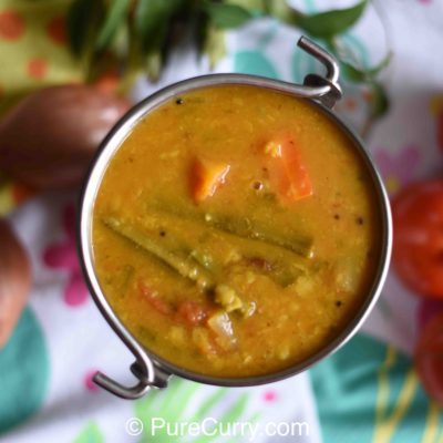 Sambar (lentil and vegetables stew)