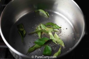 Curry leaves, mustard seeds, asafetida